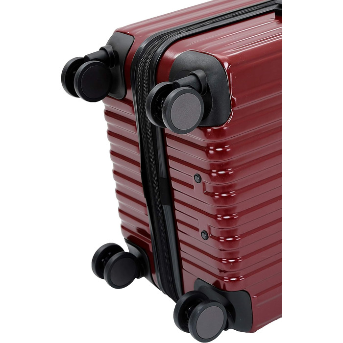 Чемодан подорожній з TSA-замком, телескопічною ручкою та 4 колесами, жорсткий корпус (Вишневий, маленький)