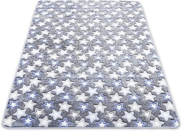 Світиться килим для дитячої кімнати-дитячий флуоресцентний килимок для ігор, який можна прати (суміш сірих зірок, 120x160 см)
