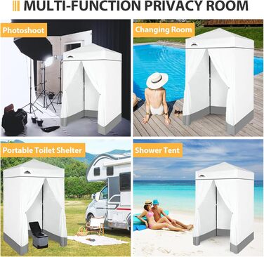 Розкладана переодягальня EAGLE PEAK Flex Ultra Compact - 1.2x1.2 м, біла. Ідеально для басейну, фотосесій та кемпінгу