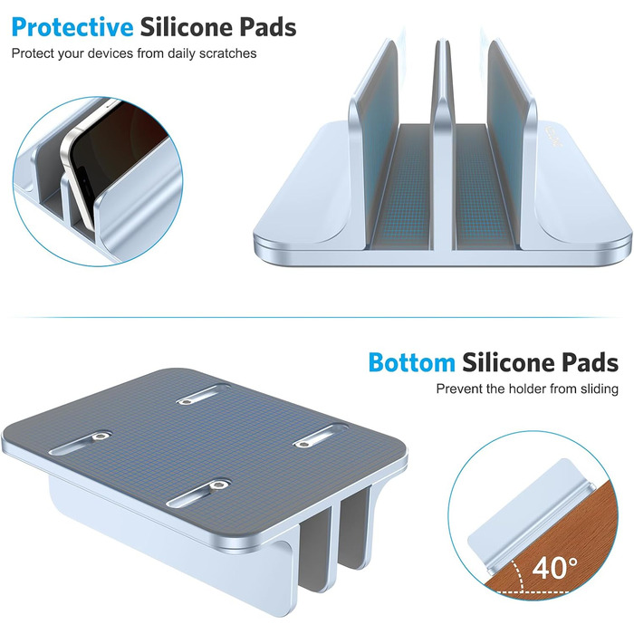Підставка для ноутбука OMOTON: регульована, для екранів до 17.3 дюймів, сумісна з MacBook Air/Pro (блакитна)
