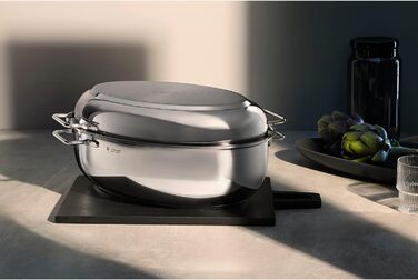 Братер WMF з кришкою, 8,5л, для індукції, Cromargan нержавіюча сталь, з термометром, 41x28,5x18см