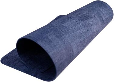 Набір тканих серветок з екошкіри для столу, вологостійкі, стійкі до плям, термостійкі, легко миються, PU серветки для кухні та обіднього столу (Темно-синій, 6 шт.)