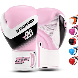 Боксерські рукавички Starpro / T20 дитячі для маленьких і ніжних рук / дитячі боксерські рукавички 6 років, боксерські рукавички дитячі 10 років, боксерська Рукавичка дитяча 6 унцій світло-рожевого кольору