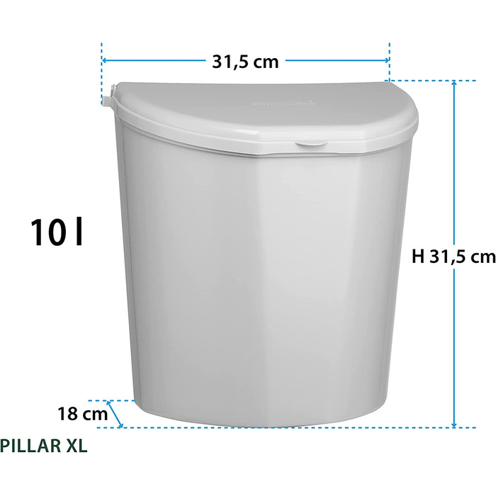 Підвісний сміттєвий бак, ідеально підходить для автофургонів і караванів, проста збірка, сірий колір без запаху