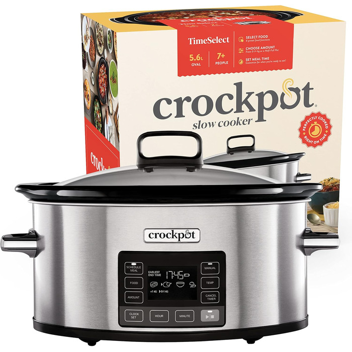 Мультиварка Crockpot Schongarer Slow Cooker 7.5 л з регулюванням часу приготування, нержавіюча сталь [CSC063X]