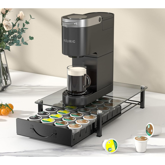 Тримач для капсул Vertuo та Nespresso: органайзер на 90 капсул, сірий метал, для кухні