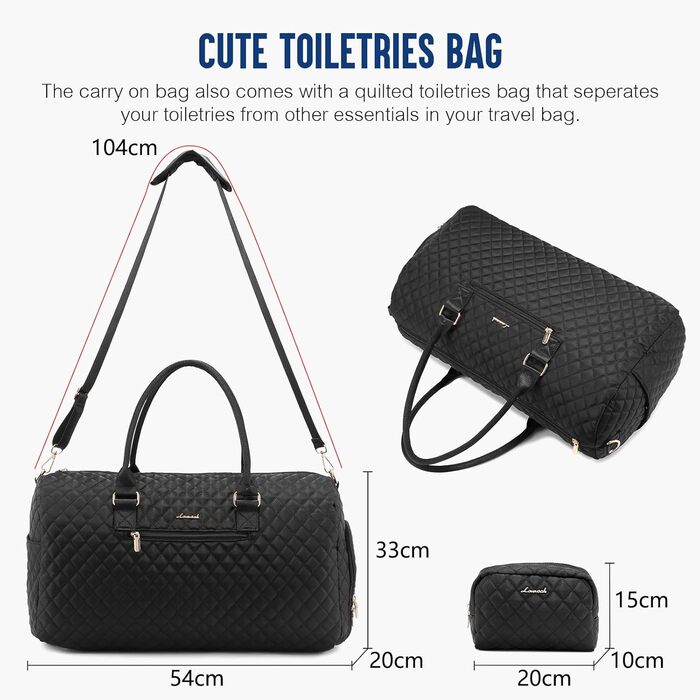 Спортивна сумка OVEVOOK для подорожей: жіноча дорожня сумка, сумка-мішок, сумка для вихідних, валіза ручної поклажі, чорна