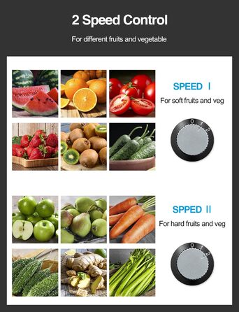 Відцентровий соковитискач QCen з широким завантажувальним отвором 8 см, нержавіюча сталь, BPA-free, 800W, для фруктів та овочів