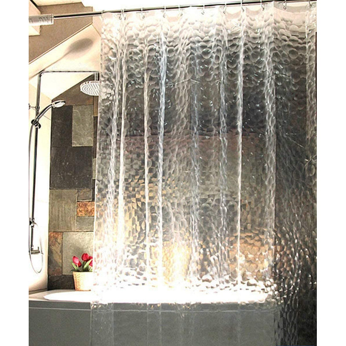 Прозора прозора фіранка для душу з ЕВА, щільна Водонепроникна фіранка для ванної кімнати-80 х 180 см (Eva-water Cube, 180 х 200см)