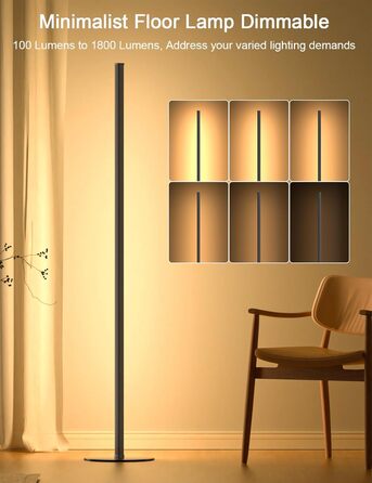 LED торшер для вітальні, білий з пультом ДУ, RGB 16 млн кольорів, синхронізація з музикою, 140 см, кутова лампа для ТБ, спальні, ігрової кімнати