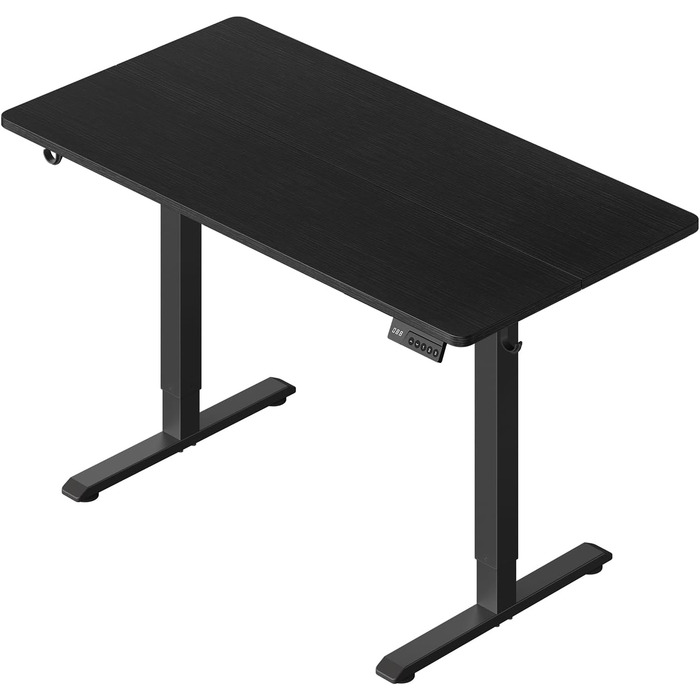 Електричний регульований по висоті письмовий стіл WOLTU з функцією пам'яті та захистом від зіткнень, комп'ютерний стіл для дому та офісу, чорний, 120 x 60 см