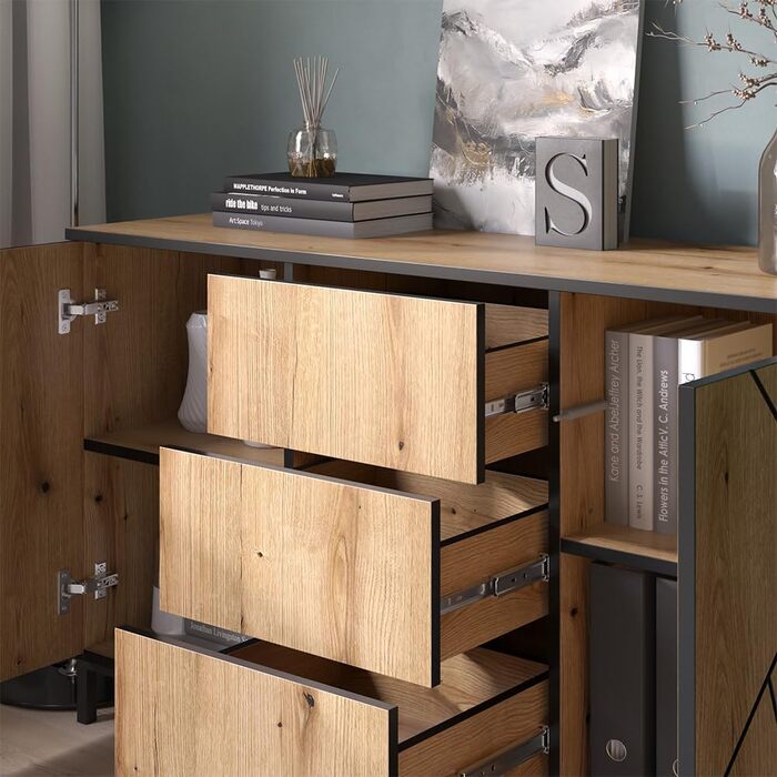 Комод Vicco Hatto з 2 дверцятами, дуб, 124 x 69.6 см