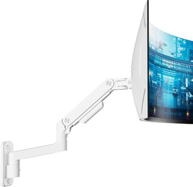 Кріплення для монітора ARES WING на стіну для LED/LCD моніторів 17-49 дюймів, до 20 кг, регульована висота, VESA 75/100, білий