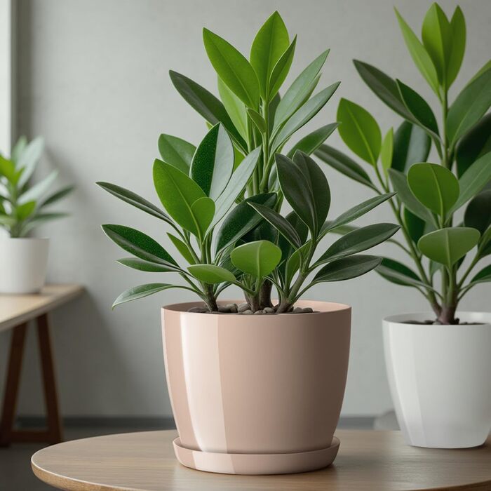 Набір горщиків для квітів KADAX (3 шт., 20 см, бежевий) – пластикові горщики для дому, підвіконня, кімнатних рослин та трав