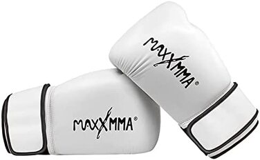 Боксерські рукавички професійного стилю MaxxMMA для чоловіків і жінок, тренувальні тренувальні рукавички з важкою сумкою Муай Тай спаринг кікбоксинг боксерські боксерські рукавички (10 унцій, білі)