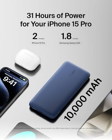 Повербанк Belkin BOOSTCHARGE Plus 10K (10 000 мАг, кабель Lightning & USB-C, додатковий порт USB-C)