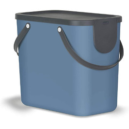 Система поділу сміття Rotho Albula 25L для кухні, пластик (поліпропілен) без бісфенолу А, синій / антрацит, 25L (40,0 х 23,5 х 34,0 см)