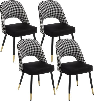 Набір з 2-х м'яких крісел з велюру для вітальні/кухні. Сучасний дизайн, без підлокітників, металеві ніжки. 2 шт. (Чорний)