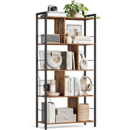 Стелаж VASAGLE з 5 полицями, для дому, офісу, вітальні, спальні, home office, індустріальний дизайн, vintage brown-black