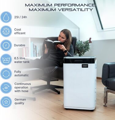 Demecto 16 eco WiFi - Потужний осушувач повітря (16 л/24 год) з Wi-Fi, для приміщень до 65 м², керування через додаток