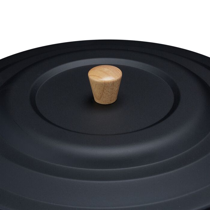 Відро для сміття Relaxdays чорного кольору з кришкою, 12 літрів