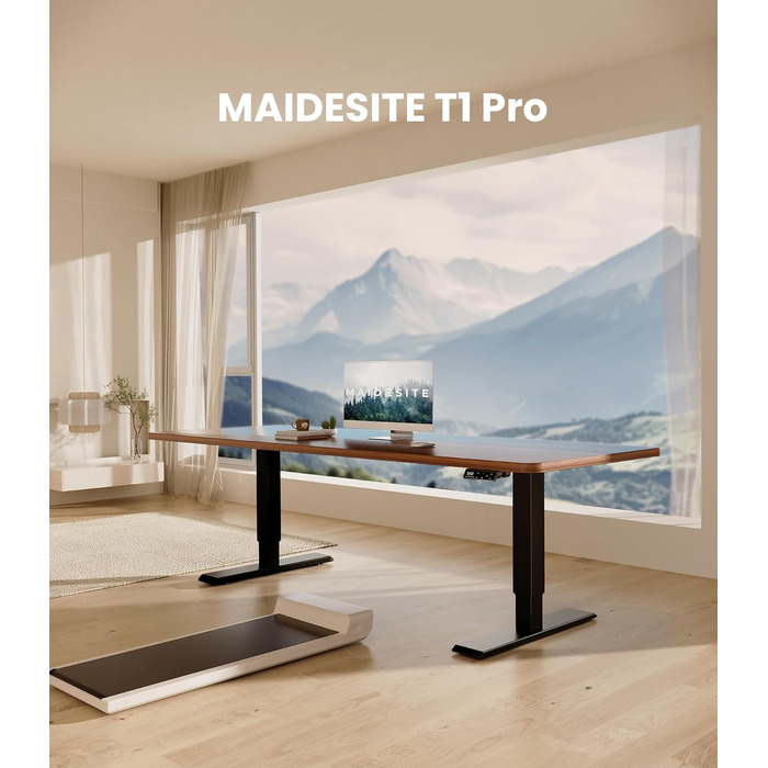 Електричний стіл MAIDeSITe з регулюванням висоти, 2 ніжки, 4 пам'яті, T1 Pro (Чорний)