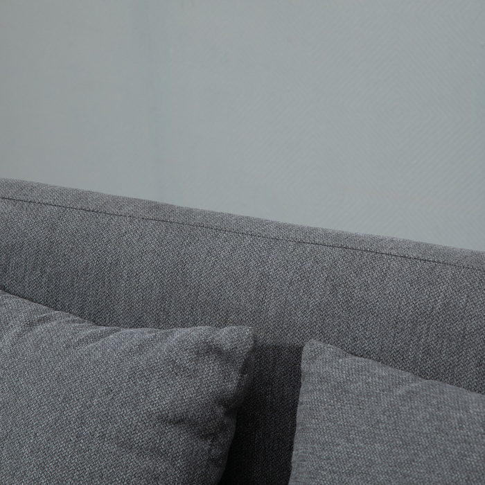 Диван-крісло HOMCOM Doppelsofa з подушками, регульованими підставками для ніг, велюровим поліестером, гумовим деревом, піною, двомісний, тканинне покриття | Aosom