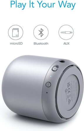 Портативна Bluetooth колонка Anker Soundcore Mini срібна: 15 годин роботи, FM радіо, потужний бас