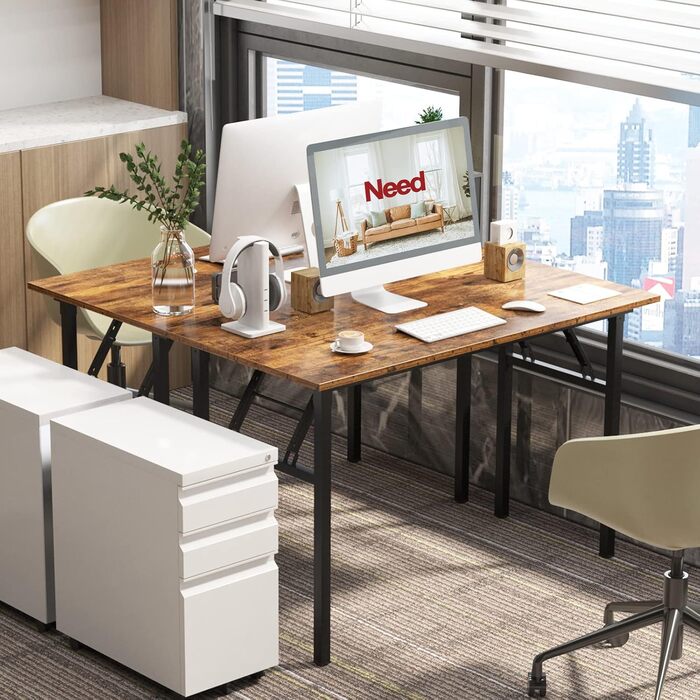 Розкладний стіл - комп'ютерний/письмовий стіл 120x60 см з металевим каркасом та ДСП, для дому та офісу