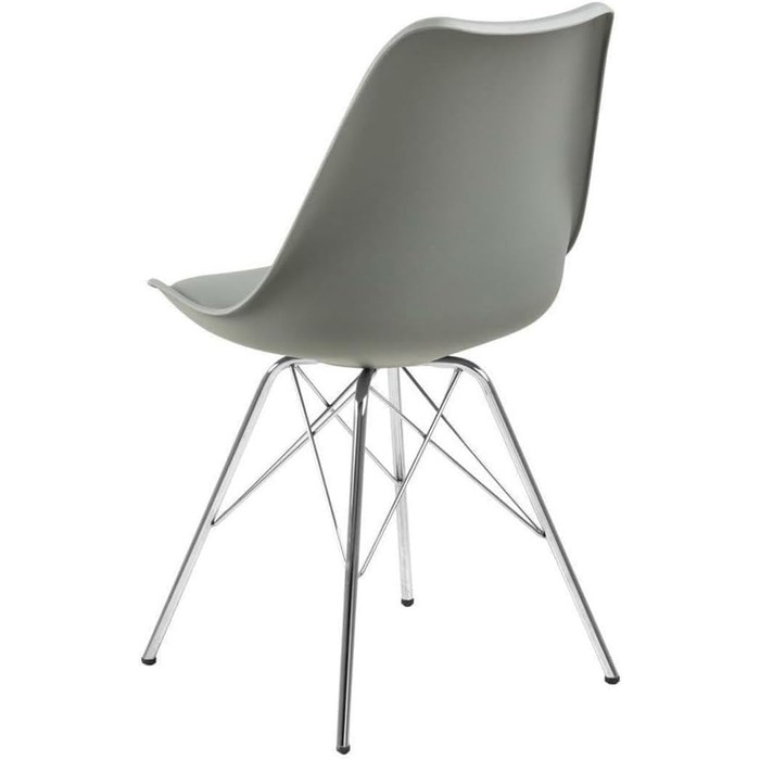 AC Design Їдальні стільці Emanuel, 2 шт. (світло-сірий/хром), PU/Метал, 48,5 x 85,5 x 54 см