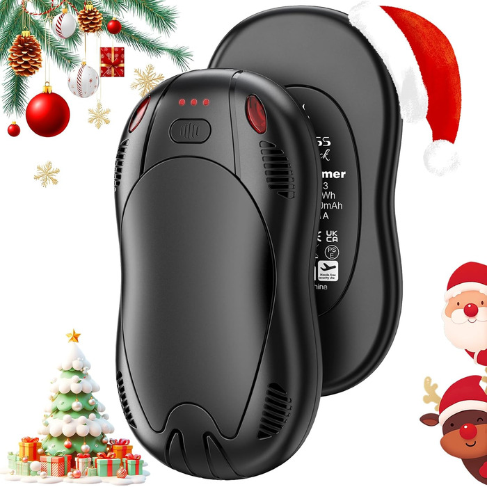 Електричні нагрівачі для рук FANDLISS з магнітом, 10000mAh, 2 шт. - нагрів з обох сторін, USB, 3 режими, для активного відпочинку, подарунок