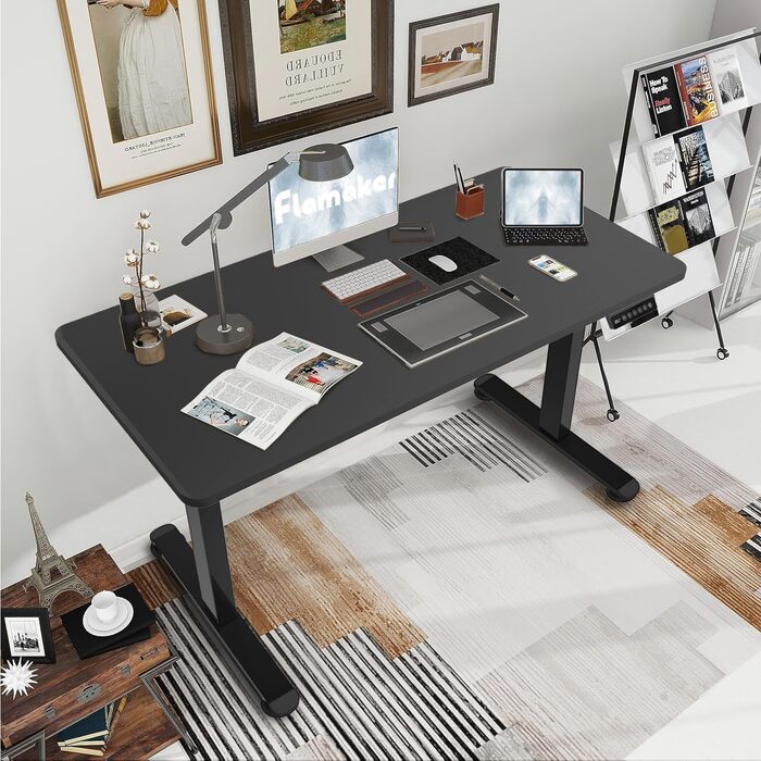 Електричний регульований стіл Flamaker з пам'яттю, ігровий стіл 160x60 см (Бежевий)