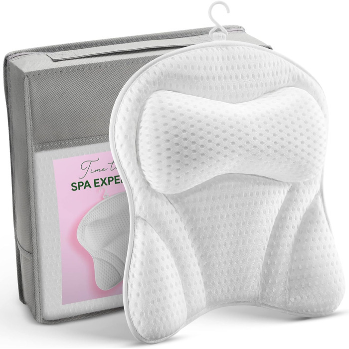 Подушка для ванни PEULEX Komfort: підтримка шиї та спини, з міцними присосками, м'яка, для ванни та джакузі