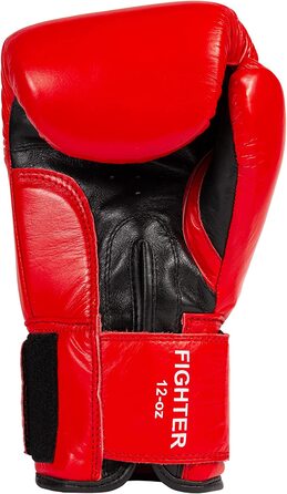 Боксерські рукавички Benlee зі шкіри Fighter Red / Black на 14 унцій одномісні