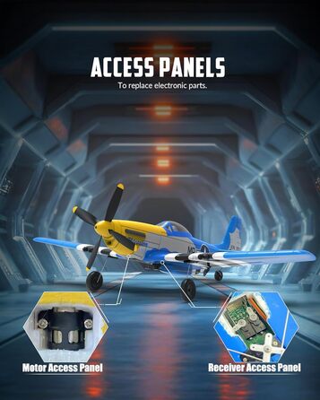 Літак на радіокеруванні VolantexRC 761-5 P51 Mustang RTF для початківців з Xpilot, 4 канали, готовий до польоту