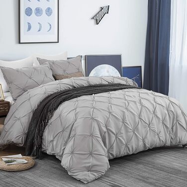 Комплект постільної білизни WONGS BEDDING 135x200 см, 2 шт. и, мікрофібра, блискавка, сірий