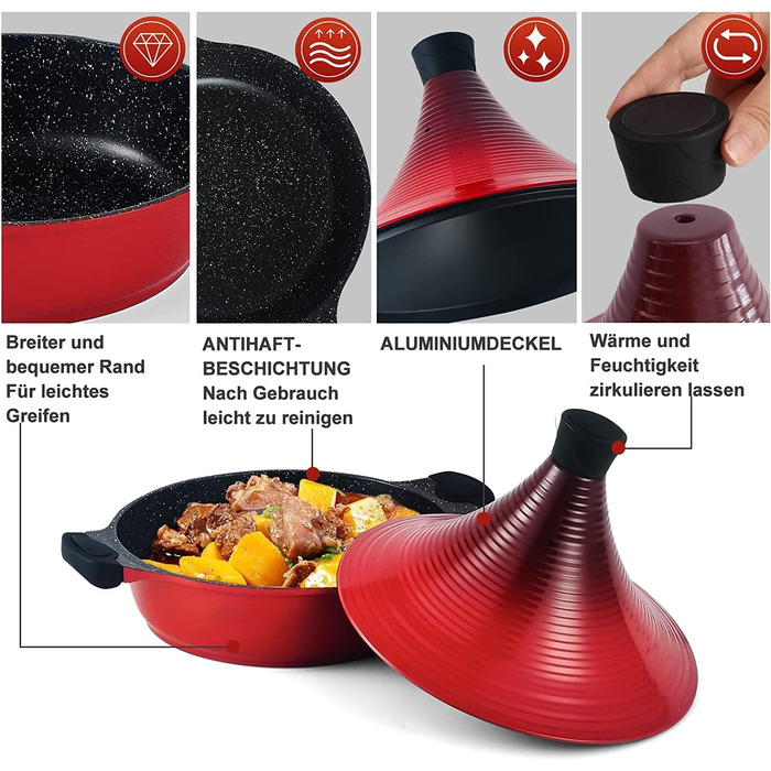 Тажин Шеффлер 32 см з антипригарним покриттям - посуд для приготування марокканських страв