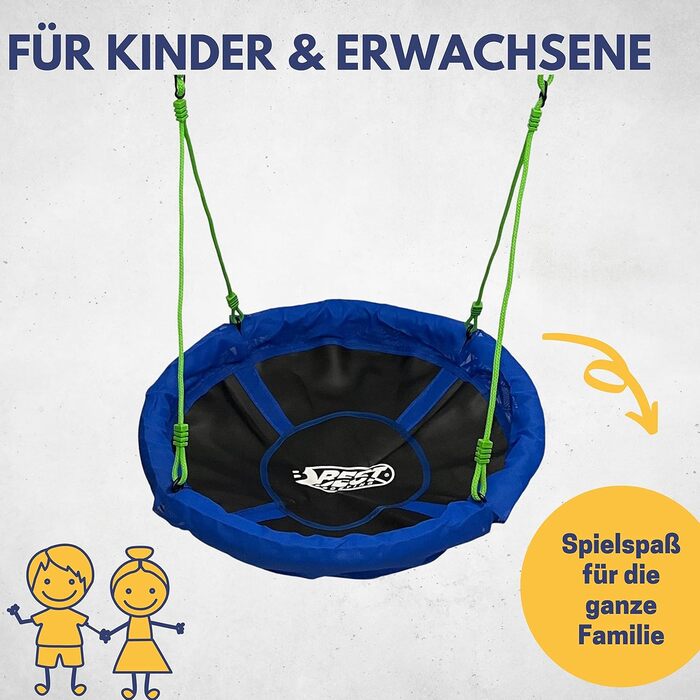 Гніздова гойдалка для саду Best Sporting Nestschaukel – діаметр 60-110 см, до 150 кг, регульована висота 105-180 см, для дітей