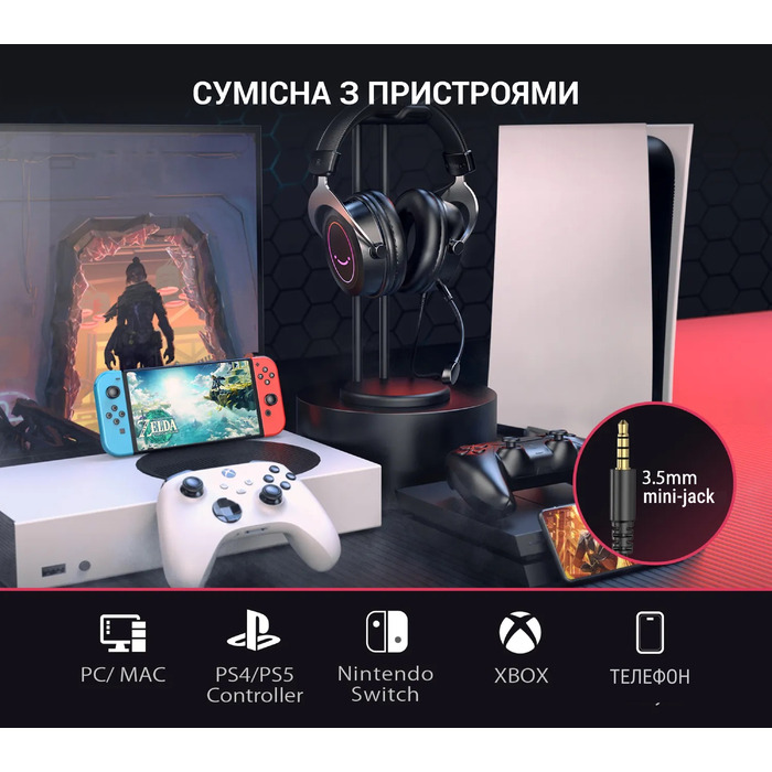 Гарнітура Fifine RGB H3W