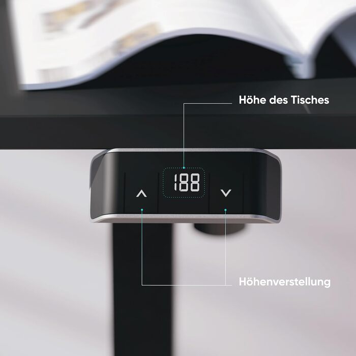 Електричний регульований стіл-рама ONKRON Wdt221e-b, чорний, для стільниць 120-170 см, до 70 кг