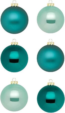 Скляні різдвяні кулі Inge / красиві скляні ялинкові кулі / 30 куль в картонній коробці ялинкові прикраси ялинкові прикраси ялинкові кулі (зелений смарагд Бірюзова м'ята)
