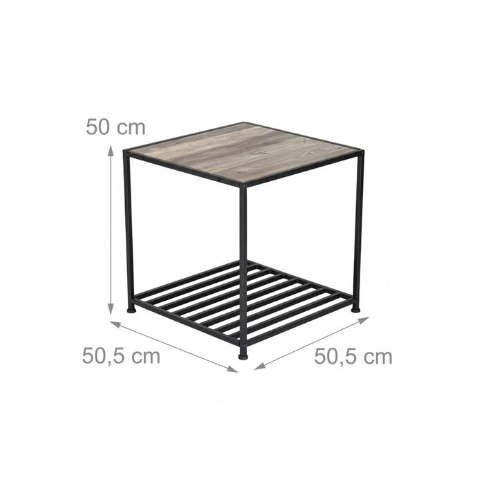 Relaxdays Додатковий столик індустріального стилю з полицею