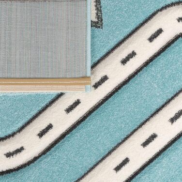 Дитяча кімната Ігровий килимок з коротким ворсом Вуличні міські автомобілі Ігровий килимок синього кольору, розмір 120x170 см (120 см круглий)