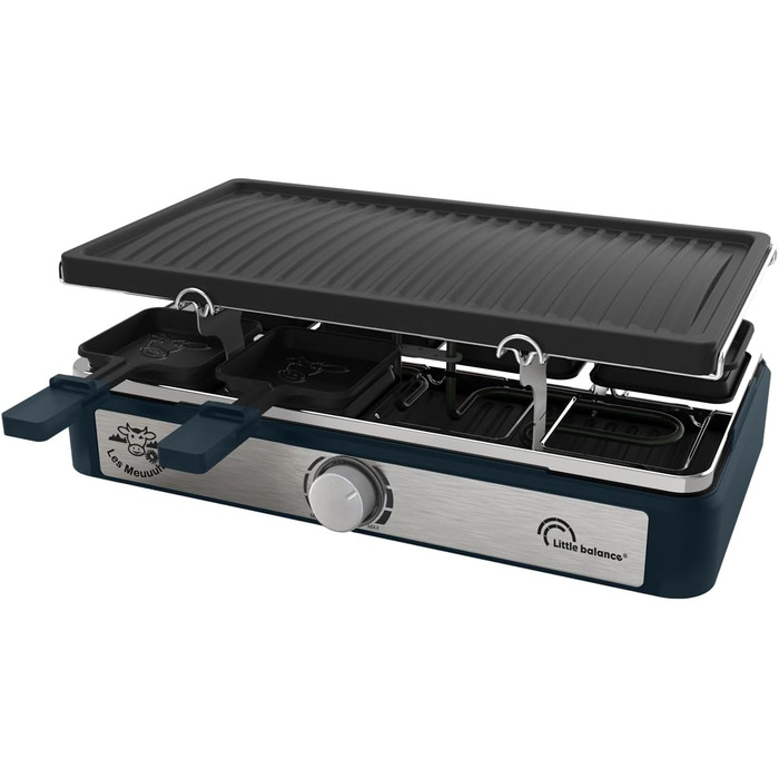 Ракета для фондю та грилю Raclette від Little Balance, прямокутна, 8 персон, 1400 Вт, дизайн 'Перець'