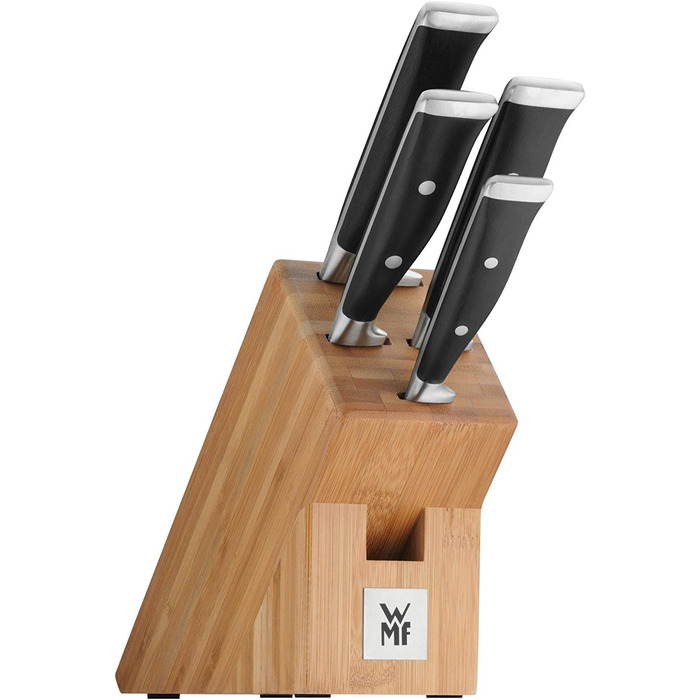 Набір ножів Grand Class від WMF: 5 предметів, німецька якість, ковані леза, бамбуковий блок, Performance Cut
