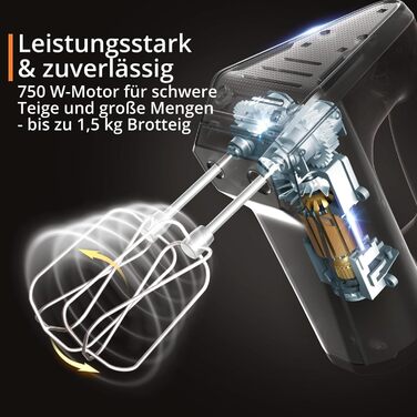 Міксер ручний Krups 3Mix 9000, 750 Вт, білий - з насадками для збивання та тіста