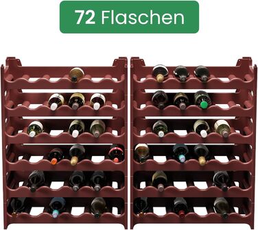 Стелаж для вина ARTECSIS на 72 пляшки, коричневий, з пластику, модульний, для ресторанів та барів