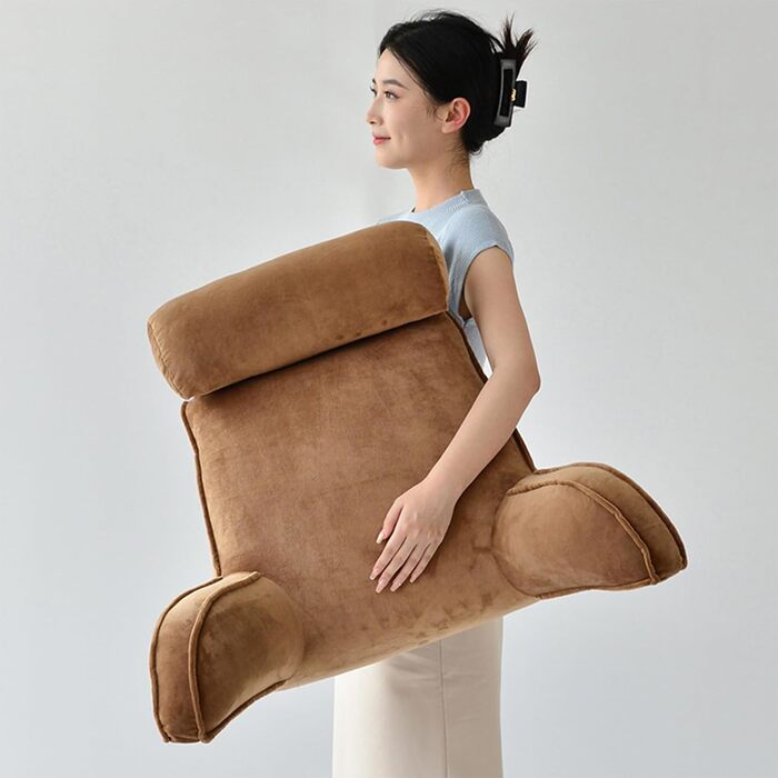 Підлогове крісло-подушка для читання Rmeet з підлокітниками, 75x45x55 см, сірий колір