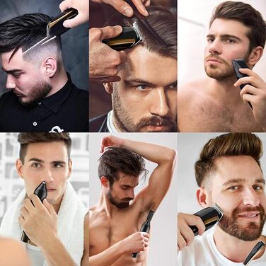 Професійна машинка для стрижки волосся з 10 насадками для обличчя, волосся, носа, бороди, вух, тримера для волосся для чоловіків, жінок, дітей, тримерів для бороди Точний тример для довгого волосся