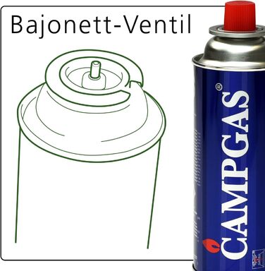 Газовий набір Kochmann CAMPGAS для кемпінгу: плитка, кейс, 8 картриджів